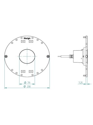 Прожектор 16/4 Power LED 3.0, 43 Вт, 24В DC, круг 230 мм, V4A, монох. 3000K, 5 м каб. 2x1,5 мм2, BZ